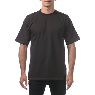 Pro Club Men's Heavyweight Cotton Short Sleeve Crew Neck T-Shirt Black Medium