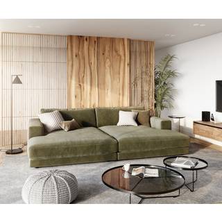 Big-Sofa Cubico 290x170 cm Samt Olive