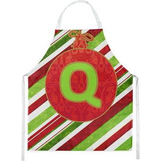 """" Caroline's Treasures CJ1039-QAPRON Julepynt Holiday Folity Initial Letter Q Apron Large Multicolor """"