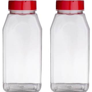 Skyway Supreme Large 32 Oz Plastic Spice Fasples Containere - FLAP CAP Pour og Sifter Spice Shaker Jars - Genopfyldelig perfekt til opbevaring og