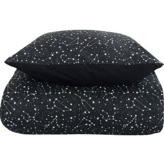 Dobbeltdyne sengetøj 200x200 cm - Zodiac black - Stjernebillede - Dynebetræk i 100% Bomuld - Borg Living