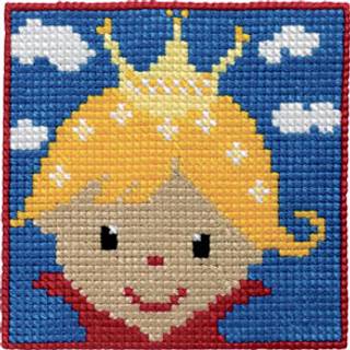 Børnestramajkit Prinsesse Påtegnet børnestramajkit med et fint prinsesse-motiv Et kit specielt velegnet til børn fra 5 år og opefter Det færdige broderi måler 25 x 25 cm.