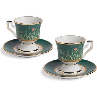 La DoubleJ Tea and Coffee - Espresso cup and saucer, set of two in Multicolor porcelain
