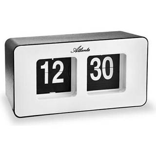 Atlanta 4464/0 Retro Wanduhr Tischuhr AutoFlip Schwarz