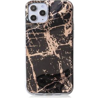 iPhone 12 Pro Max Plast Cover - Sort Marmor