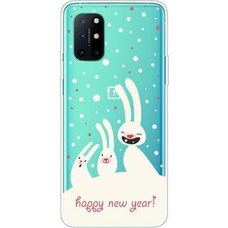 OnePlus 8T Fleksibelt Plast Jule Cover - Kaniner