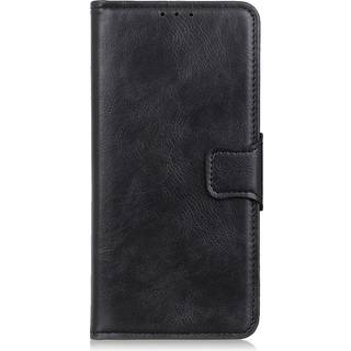 Samsung Galaxy S22 Vintage Texture Læder Flip Cover m. Pung - Sort