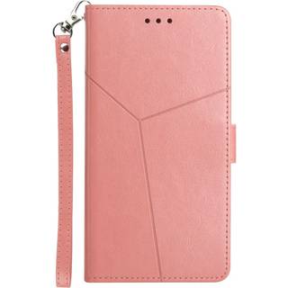 Motorola Moto G51 PU Læder Flip Cover m. Pung & Strop - Opdelt Mønster - Lyserød