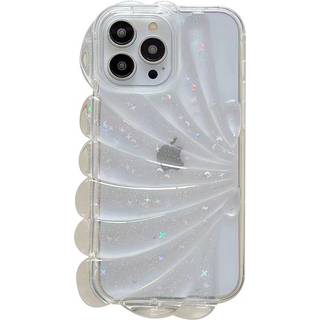 iPhone 14 Pro Fleksibelt Plastik Cover 3D Muslingeskal / Gennemsigtig