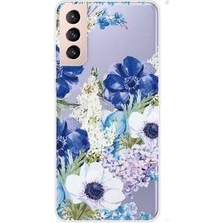 Samsung Galaxy S22 Fleksibelt Plastik Bagside Cover - Lilla Blomster