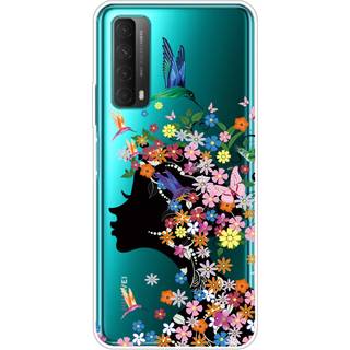 Huawei P Smart (2021) Gennemsigtigt Plastik Cover m. Blomsterpige