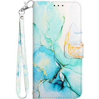 Nokia G60 Blødt Læder Cover m. Pung - Marmor - Blå