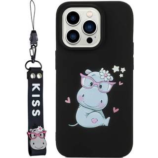 iPhone 14 Pro Fleksibelt Plast Bagside Cover - Flodhest