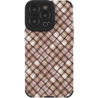 iPhone 13 Pro Fleksibelt Plastik Bagside Cover - Vævet Tekstur - Brun
