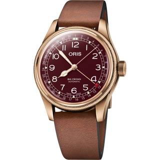 ORIS Big Crown Pointer Date Bronze, rød skive med rem -40 mm