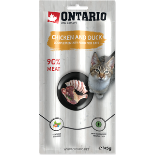 ONTARIO Stick for cats Kylling & And 3x5g