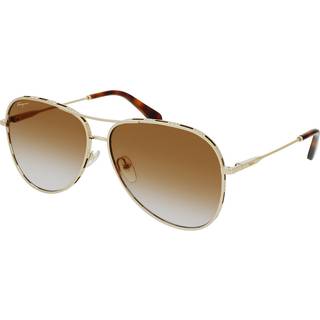 Ferragamo Kvinde SF268S 793 Solbriller Metal Guld Brun Pilot Skygge