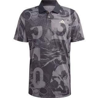 Adidas Club Graphic Polo Shirt Grey Five/Black/Carbon