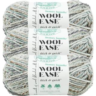 (3 pakke) Lion Brand Yarn Wool-Ease tyk og hurtig bonus bundt voluminøs garn Seaglass