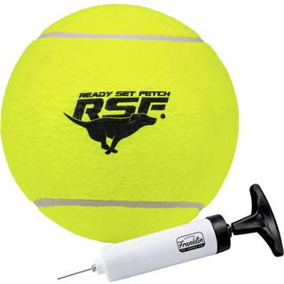 Franklin Pet Supply Ready Set Fetch Oversized Dog Tennis Ball - 8.5 """" Jumbo Størrelse - Pumpe inkluderet