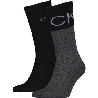 Calvin Klein 2-pak Colorblock Rib Socks - Black/Grey - One Size * Kampagne *