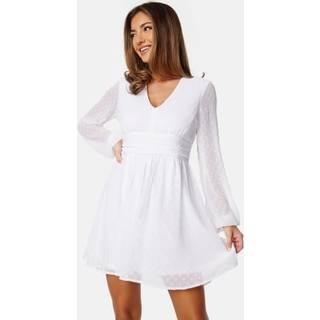Dotted Tie Back L/S Chiffon Dress