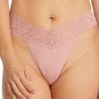 Hanky Panky Classic Cotton Original Rise Thong - Ancientpink - One Size
