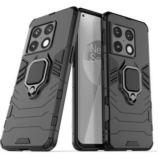OnePlus 10 Pro Hybrid Håndværker Bagside Cover m. Magnetisk Kickstand - Sort