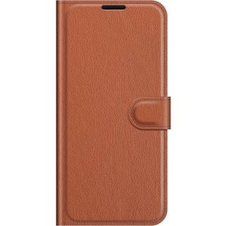 Huawei P50 Pro Litchi Læder Cover m. Pung - Brun