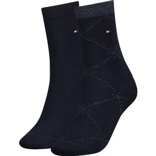 Tommy Hlfiger Women Graphic Argyle Sock 2-pak - Navy-2 - Str 35/38