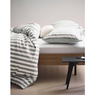 Marc O'Polo dobbeltdyne sengetøj - 200x220 cm - 100% Enzymvasket bomulds dobbelt sengesæt - Mikkeli Grey sengelinned