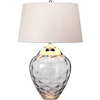 Quintiesse Bordlampe Samara, Aluminium/grå/zink, Stue/spisestue, Glas, Design
