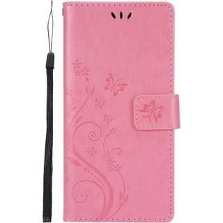 Samsung Galaxy S21 Flip Cover m. Stander & Pung - Blomster - Pink