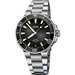 Oris Aquis Date armbåndsur, sort urskive med lænke, Cal. 400