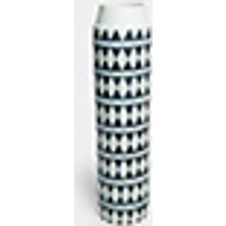 L'Objet Vases - 'Tribal Diamond' collar vase in Black, white Earthenware