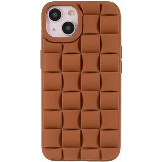 iPhone 13 Gitter Tekstur Silikone Bagside Cover - Brun