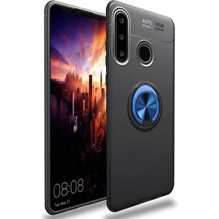 Huawei P40 Lite E Cover m. Magnetisk Kickstand Sort m. Blå Ring