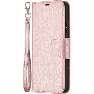 Nokia 3.4 Læder Flip Cover m. Litchi Tekstur - Rose Gold