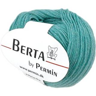Permin Berta 23 Lys turkis Indhold:55% Uld, 45% bomuld Vægt/længde:50 g = ca. 175 m Anbefalede pinde:3½ - 4 mm Strikkefasthed:10 x 10 cm = 22 m x 32 p Kan vaskes på maskine, maks. 30°C / Tørres fladt.