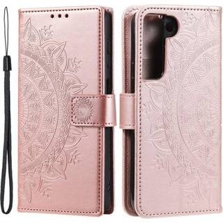 SKALO Samsung S22 Mandala Flip Cover - Rosa guld