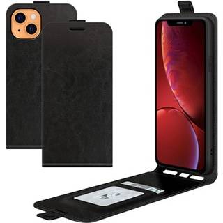 iPhone 13 Vertikal Flip Cover med Kortholder - Sort