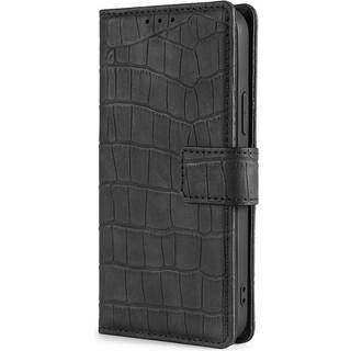 TCL 20L Flip Cover m. Krokodille Læder Look - Sort