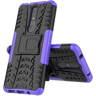 Nokia 2.4 Håndværker Case m. Kickstand - Sort / Lilla