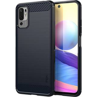 Xiaomi Redmi Note 10 5G Mofi Brushed Carbon Fiber Fleksibelt Plastik Bagside Cover - Blå