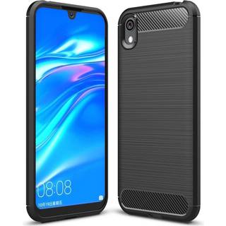 Huawei Y5 (2019) Carbon Fibre Fleksibelt Plastik Cover - Sort