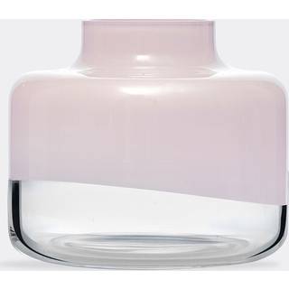 Nude Vases - 'Magnolia' pink vase, large in opal pink top, clear bottom glass