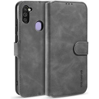 Samsung Galaxy M11 DG.MING Retro Læder Cover m. Kortholder - Grå