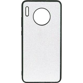 Huawei Mate 30 Pro Læderbetrukket Plastik Cover Hvid Glitter