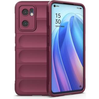 Oppo Reno7 / Find X5 Lite Fleksibelt Plastik Bagside Cover - Vinrød