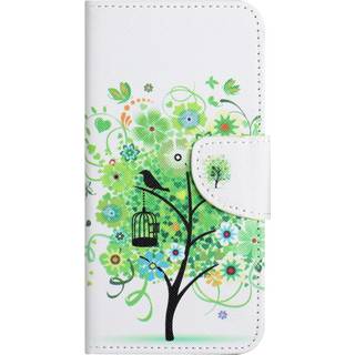 Samsung Galaxy A24 Læder Flip Cover m. Pung & Ståfunktion - Grønt Træ